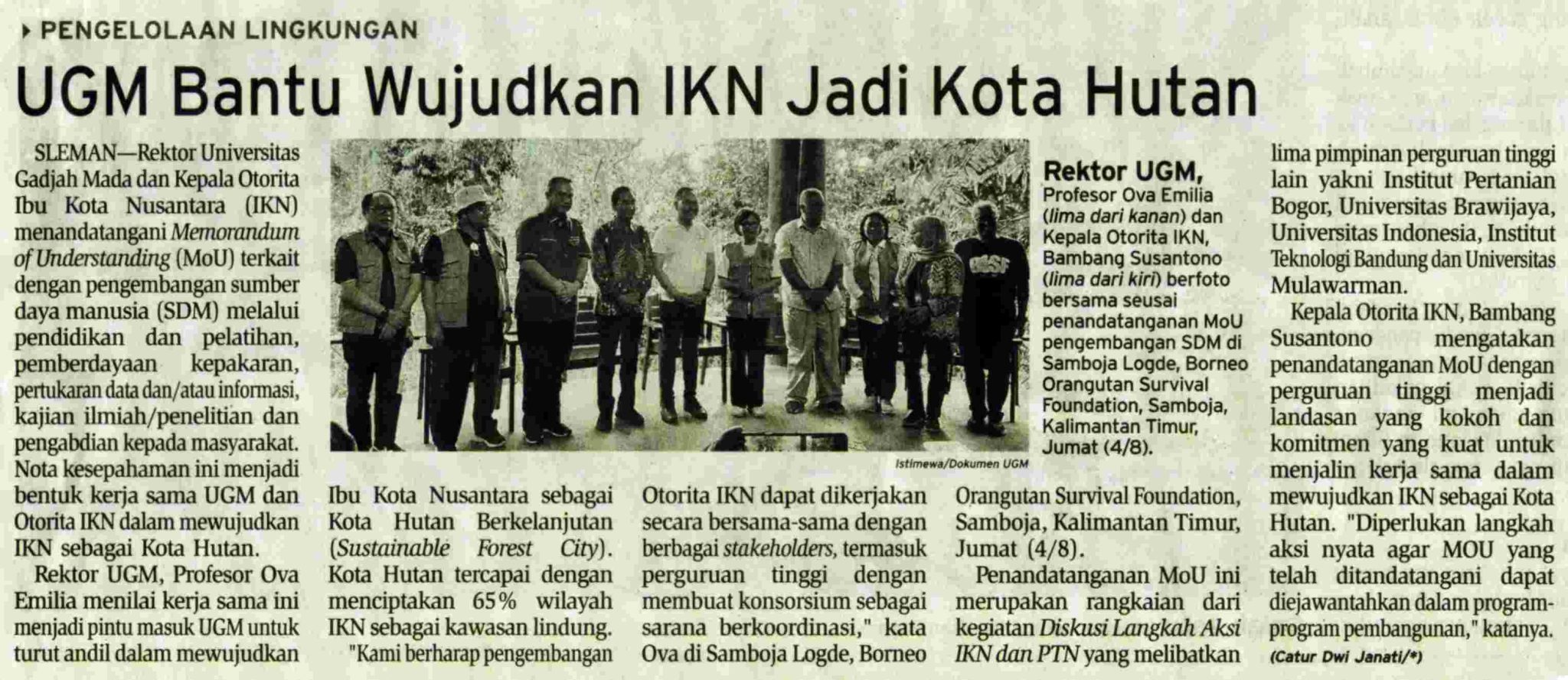 UGM Bantu Wujudkan IKN Jadi Kota Hutan Koran Humas Ugm Ac Id