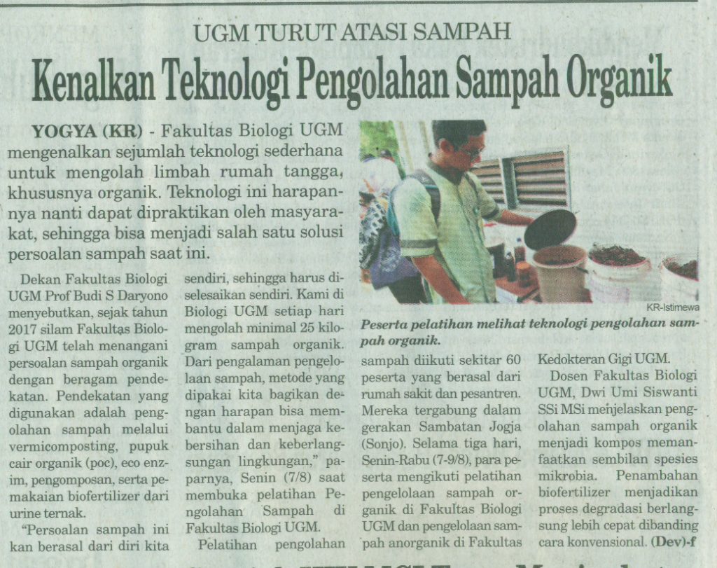 Kenalkan Teknologi Pengolahan Sampah Organik Koran Humas Ugm Ac Id