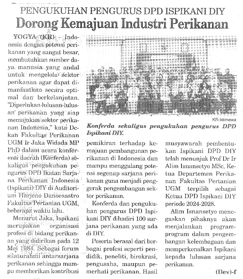 Pengukuhan Pengurus Dpd Ispikani Diy Dorong Kemajuan Industri Perikanan