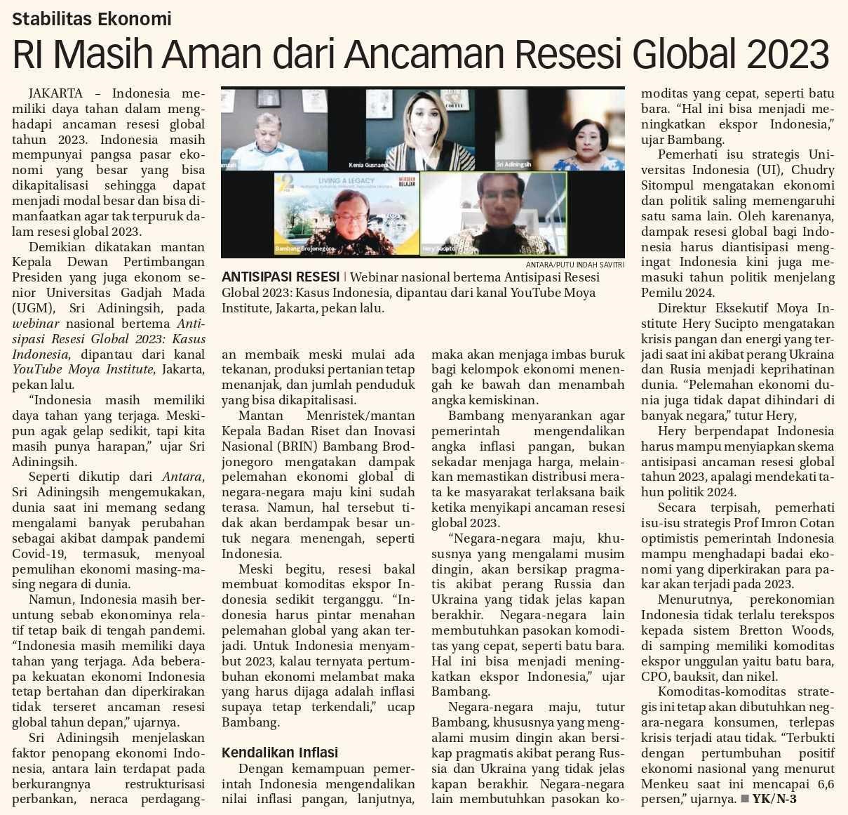 RI Masih Aman Dari Ancaman Resesi Global 2023 – Koran.humas.ugm.ac.id