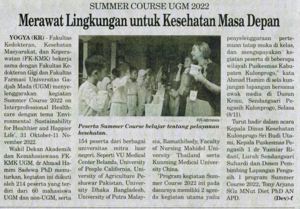 Merawat Lingkungan Untuk Kesehatan Masa Depan – Koran.humas.ugm.ac.id