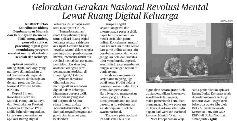 Gelorakan Gerakan Nasional Revolusi Mental Lewat Ruang Digital Keluarga Koran Humas Ugm Ac Id