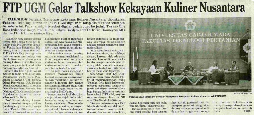 FTP UGM Gela Talkshow Kekayaan Kuliner Nusantara – Koran.humas.ugm.ac.id