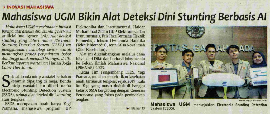 Mahasiswa UGM Bikin Alat Deteksi Dini Stunting Berbasis AI – Koran ...