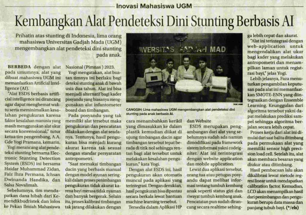 Kembangkan Alat Pendeteksi Dini Stunting Berbasis AI – Koran.humas.ugm ...